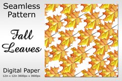 Fall Leaves Digital Paper Seamless Pattern Autumn Scrapbook Paper