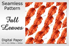 Fall Leaves Digital Paper Seamless Pattern Autumn Scrapbook Paper