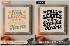 Fall Leaves &amp; Grateful Hearts SVG File | Fall Retro SVG Product Image 5