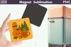 Pumpkin Coffee Clipart | Fall Magnet Sublimation Product Image 1
