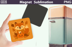 Fox and Pumpkin Clipart | Fall Magnet Sublimation Product Image 1
