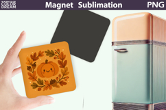 Pumpkin Wreath Clipart | Fall Magnet Sublimation Product Image 1