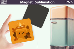 Autumn Candle Print | Fall Magnet Sublimation Product Image 1
