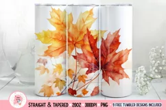Fall Leaves Tumbler Wrap for 20 oz tapered and straight