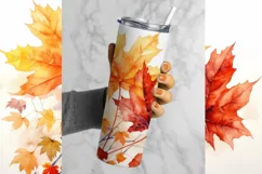 Fall Leaves Tumbler Wrap for 20 oz tapered and straight
