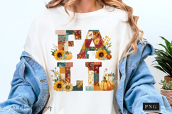 Floral Fall Patchwork PNG Product Image 3