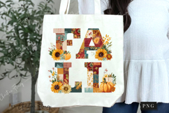 Floral Fall Patchwork PNG Product Image 4