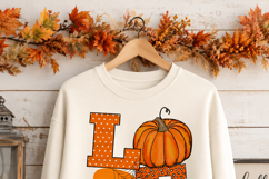 Fall Love PNG | Pumpkin Spider Web Sublimation Design Product Image 5