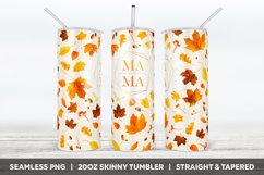 Fall Leaves Mama Tumbler Sublimation, Autumn Tumbler Design