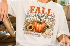 Fall Market Sublimation PNG, Vintage Autumn Pumpkin Product Image 2