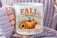 Fall Market Sublimation PNG, Vintage Autumn Pumpkin Product Image 4