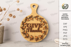 Fall mini cutting boards Bundle Laser Cut. Kitchen SVG Product Image 9
