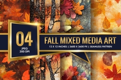 Fall Mixed Media Art Digital Paper Product Image 1