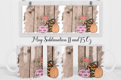Thanksgiving Mug Wrap | Pumpkin Coffee Mug Sublimation Product Image 1