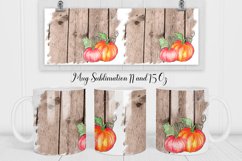 Pumpkin Mug Wrap | Farmhouse Coffee Mug Sublimation Product Image 1