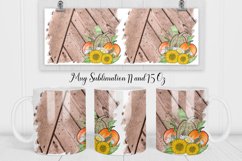 Thanksgiving Mug Wrap | Pumpkin Coffee Mug Sublimation Product Image 1