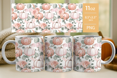 Pink pumpkin tumbler wrap, pumpkin mug wrap Product Image 3