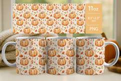 Fall Pumpkin Tumbler wrap, Fall Pumpkin Mug, thanksgiving Product Image 3