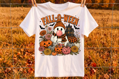 Fall-O-Ween Ghost Blowing Bubble PNG,Halloween PNG Designs Product Image 2