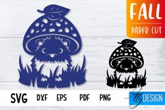 Fall Paper Cut SVG Design|Autumn Paper Cut Design|Forest SVG Product Image 1