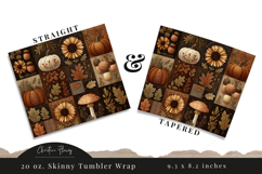 Farmhouse Fall Patchwork Tumbler Wrap PNG Product Image 6