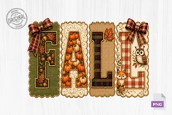 Fall Patchwork Letter Clipart Alphabet PNG Product Image 1