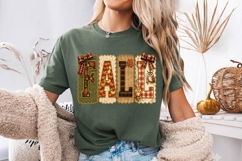 Fall Patchwork Letter Clipart Alphabet PNG Product Image 2