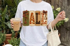 Fall Patchwork Letter Clipart Alphabet PNG Product Image 4