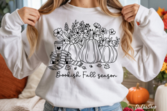 Bookish Fall Svg Pumpkin With Flower Svg Autumn Pumpkin Svg Product Image 4