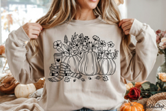 Bookish Fall Svg Pumpkin With Flower Svg Autumn Pumpkin Svg Product Image 5