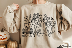 Bookish Fall Svg Pumpkin With Flower Svg Autumn Pumpkin Svg Product Image 6