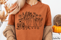 Bookish Fall Svg Pumpkin With Flower Svg Autumn Pumpkin Svg Product Image 3