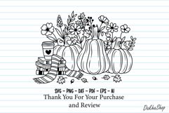 Bookish Fall Svg Pumpkin With Flower Svg Autumn Pumpkin Svg Product Image 8
