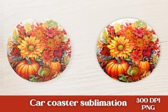 Sublimation car coaster PNG | Fall pumpkin coaster