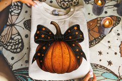 Halloween Pumpkin PNG, Pumpkin Coquette Bow PNG, Fall PNG Product Image 4