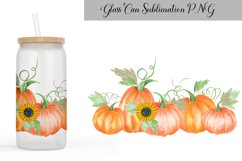 Pumpkin Glass Can Wrap| 16 oz Libbey Glass Can Product Image 1