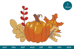 Halloween Fall Pumpkin Embroidery Design Product Image 1