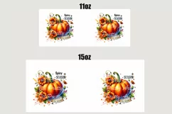 Fall Pumpkin Mug Wrap For 11 oz and 15 oz, 3d Mug, Funny Quotes Png
