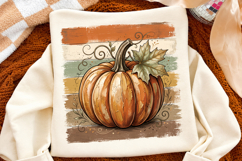 Fall Pumpkin Png, Rustic Autumn Pumpkin Brushstroke Design Product Image 3