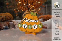 Fall Pumpkin Sign Laser Cut. Fall Decor SVG Product Image 1