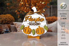 Fall Pumpkin Sign Laser Cut. Fall Decor SVG Product Image 1