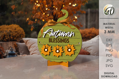 Fall Pumpkin Sign Laser Cut. Fall Decor SVG Product Image 1