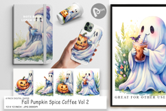 Fall Pumpkin Spice Coffee Digital Paper Product Image 1