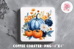 Pumpkin Square Coaster, Coffee Square Coaster Sublimation Png,  Square Coaster Png