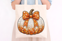 Fall Pumpkin with Bow Bling Sublimation PNG Product Image 4