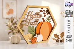 Fall Pumpkin Wooden Décor Laser Cut | Autumn Decor | Fall Product Image 1