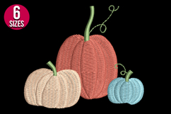 Fall Pumpkins Machine Embroidery Design | Autumn Pattern Product Image 2