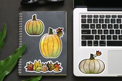 Fall Pumpkin Printable Stickers | 20 PNGs