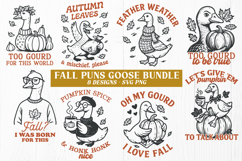 Fall Goose SVG Bundle | Funny Autumn Pun Cute Goose PNG Set Product Image 1