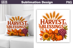 Fall Sublimation Design | Thanksgiving Pillow Product Image 1